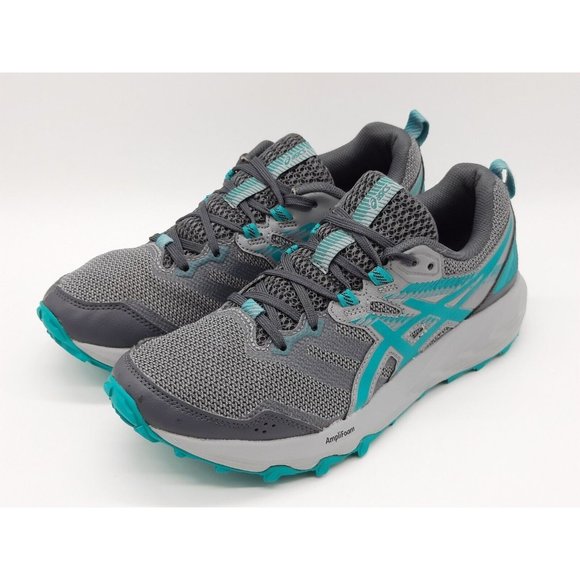 ASICS GEL SONOMA 6 GREY & AQUA BLUE GREEN CROSS TRAINING RUNNING SIZE 8 WOMEN - Picture 2 of 9